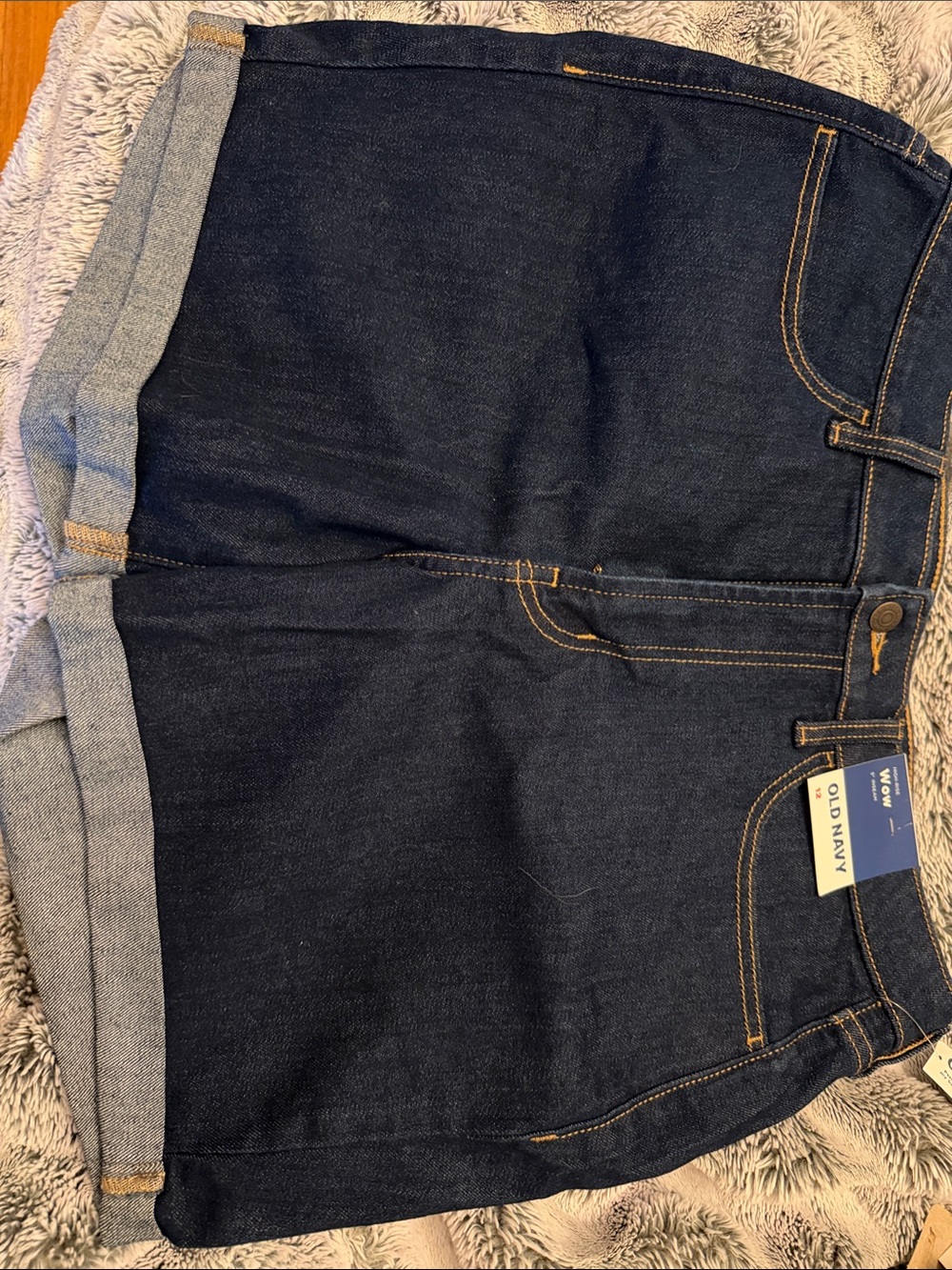 Old Navy Dark Blue WOW Denim Women's Rolled-Hem Shorts